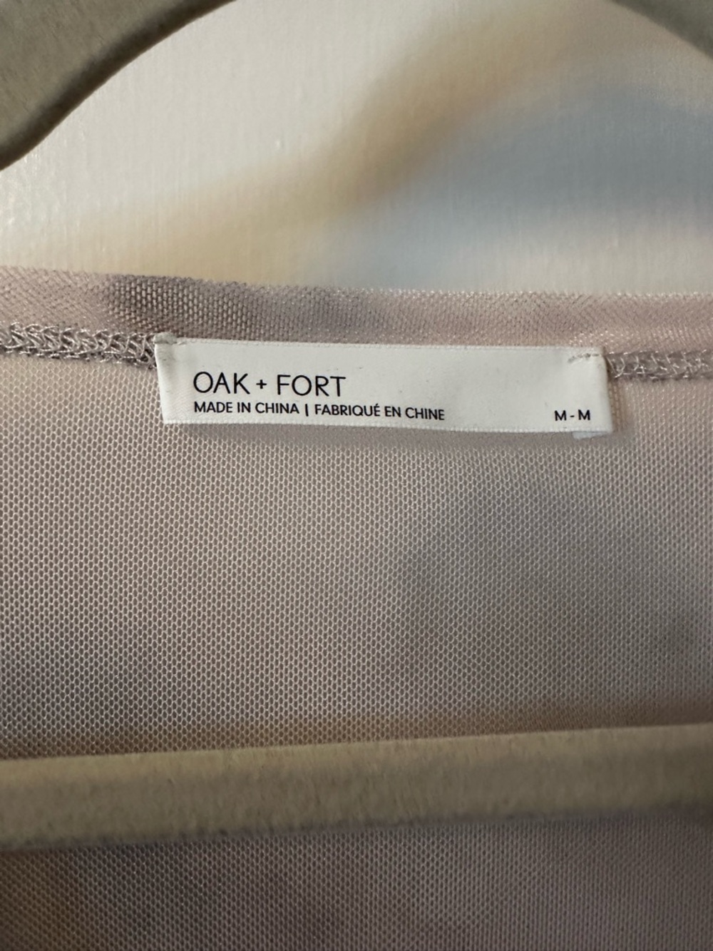 OAK + FORT Ruched Front Mesh Top - Picture 4 of 5